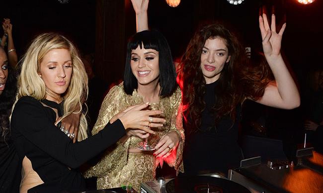 Ellie Goulding DJs with Katy Perry and Lorde at after party